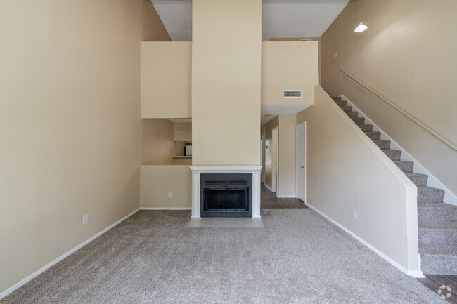 1BR, 1.5BA – 902SF Living Room – Large floor plan with modern finishes in Grand Prairie - Three60 North Apartments