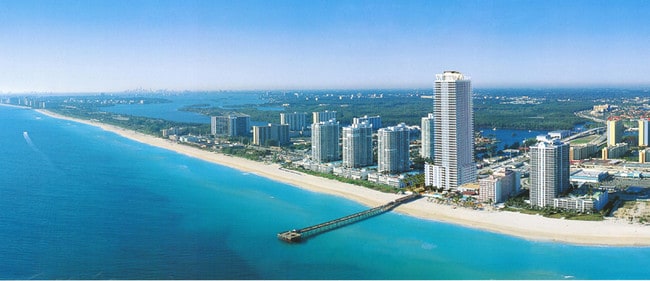 La Perla arial view from the ocean - 16699 Collins Ave