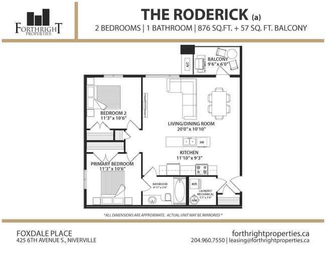 Foxdale - Floorplans - Apartment - 2 Bed - Roderick (a) - Foxdale Place