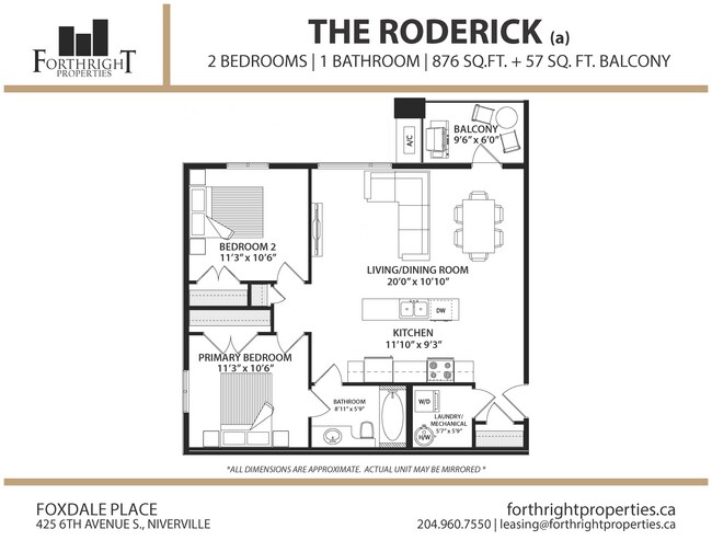 Foxdale - Plans d'étage - Appartement - 2 chambres - Roderick (a) - Foxdale Place