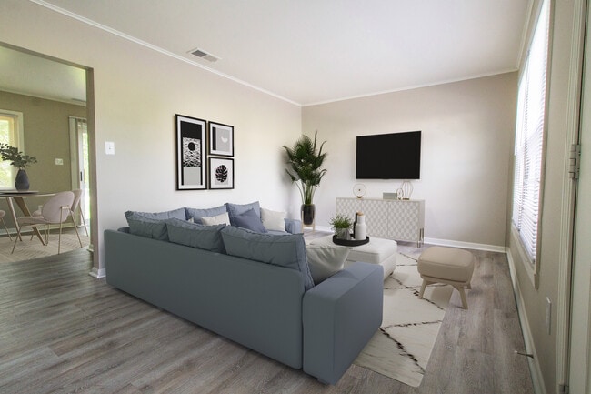 Slate Living Room with Vinyl Plank - Meadowfield Townhomes