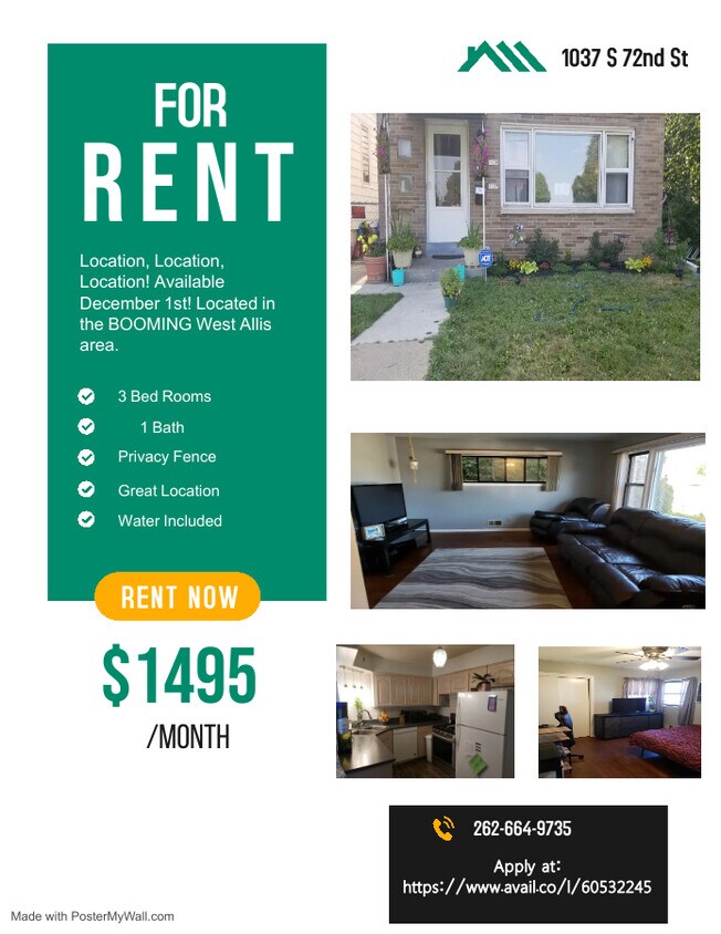 1037 S 72nd St, West Allis, WI 53214 Townhouse for Rent in West Allis