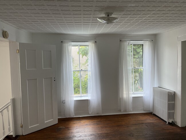 Tin ceiling in living room - 13 Russell St