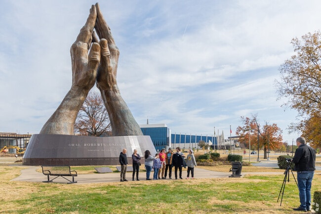 The Praying Hands at Oral Roberts University are a popular tourist stop in Kensington.