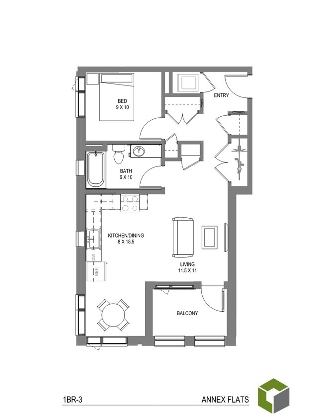 Plano de planta - Annex Flats