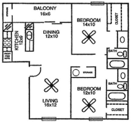 2 habitaciones, 2 baños - Great Oaks Apartments