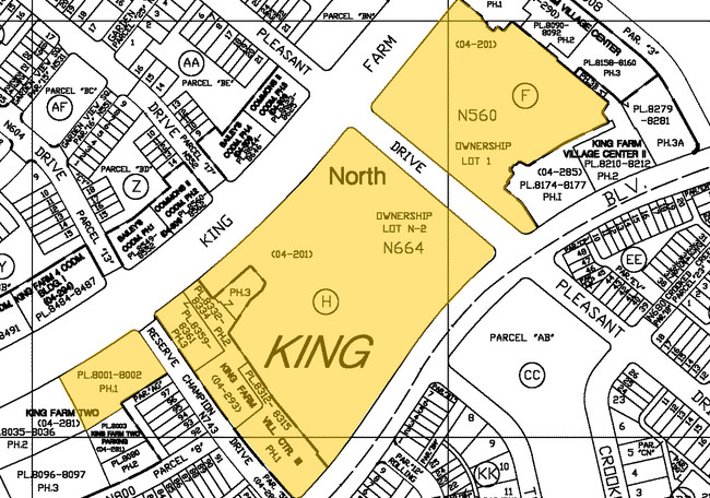 Mapa de la parcela - King Farm Village Center