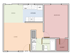 Plan 1 - 1-Bedroom, 1-Bath