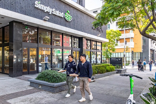 The streets of Koreatown feature a variety of retail stores and restaurants.