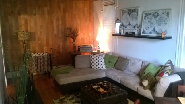 Living room with Cedar paneling - 758 Neil Ave