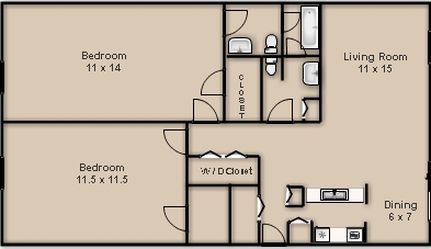 2HAB/1.5BA - Village Green