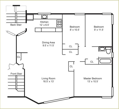 Plano de planta - Winchester-Hood Garden Homes