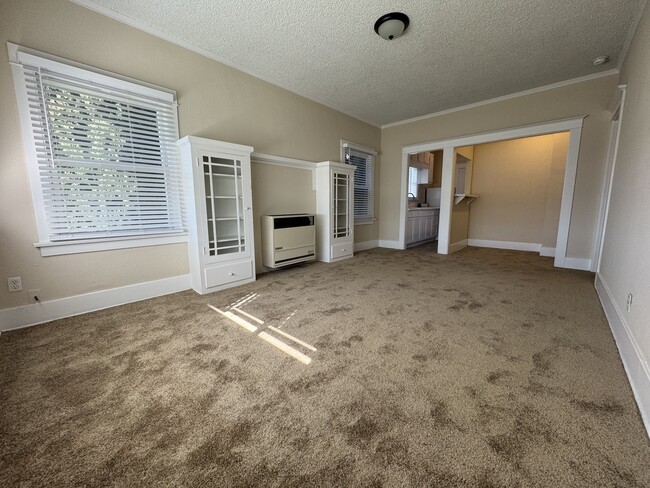 Newly renovated living room as viewed from the primary entrance door. - 1749 E 3rd St