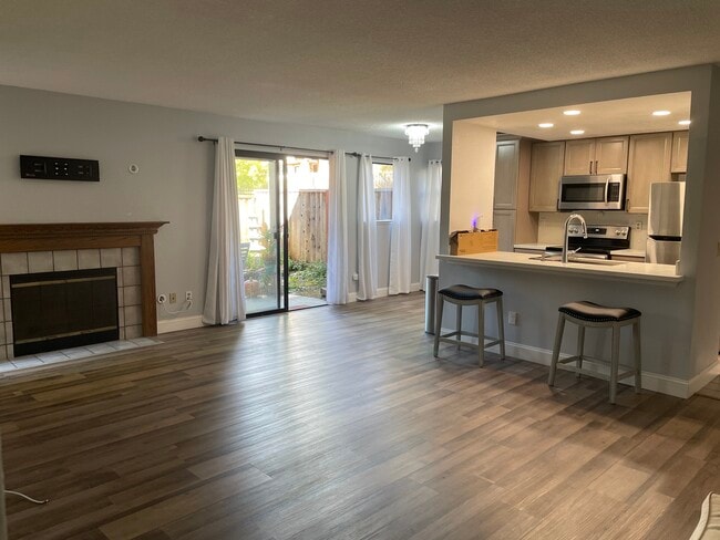 Living room with fireplace - 34612 Pueblo Ter