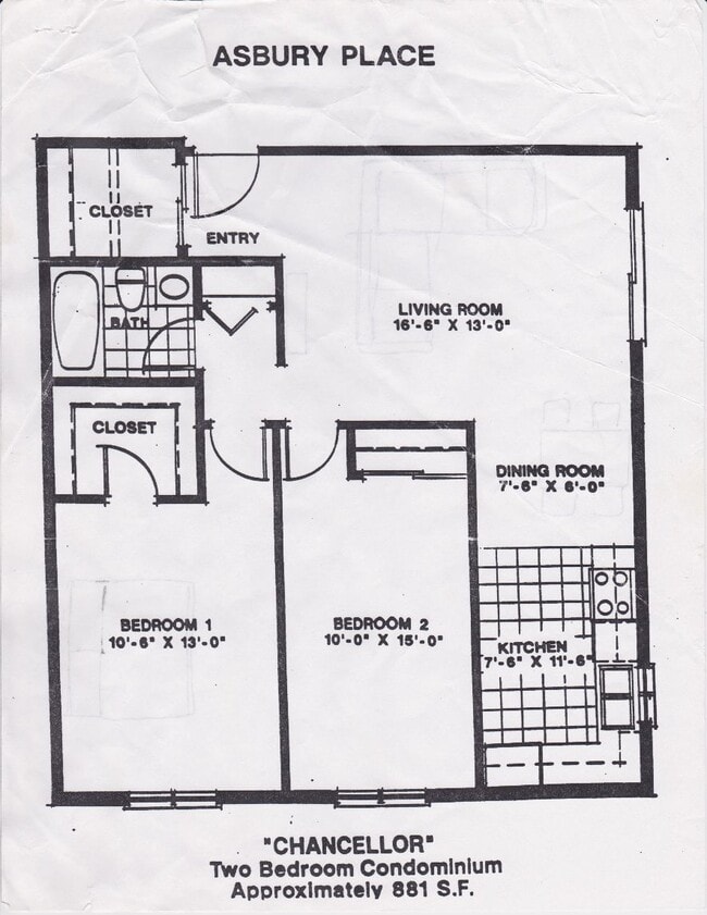 Floor plan - large storage closets - 2295 E Asbury Ave