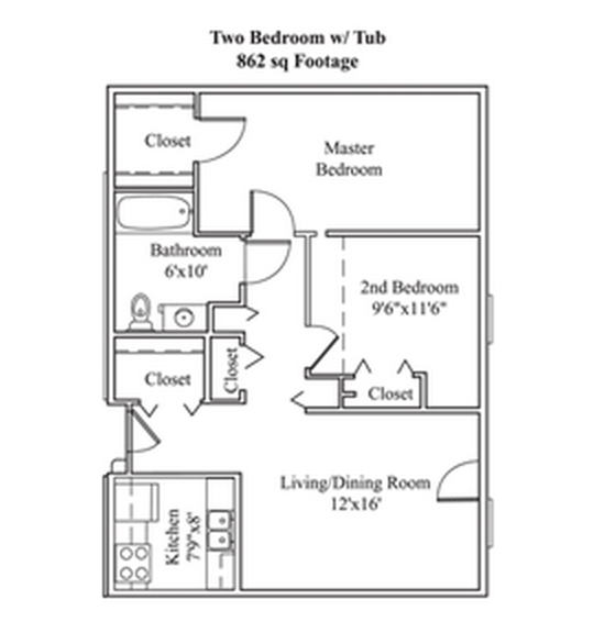 2BR/1BA - Sunrise Village Senior Apartments