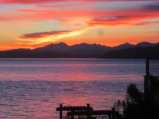 Sunset from Deck - 3300 Beach Dr SW
