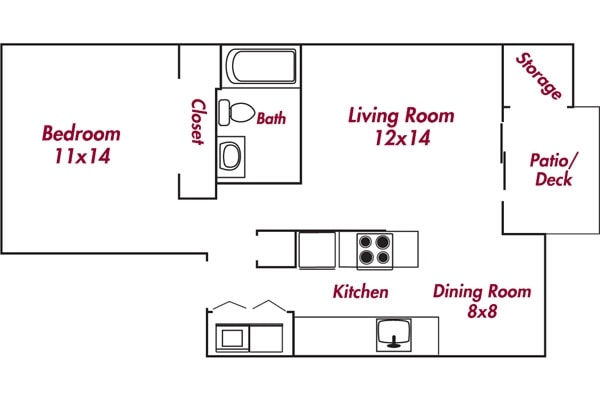 1 habitación/1 baño - Saddle Club Apartments
