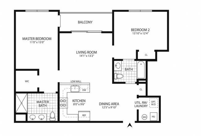 Plano de planta para el apartamento - 532 Marina Pointe Dr