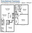 3 Bedroom, 1.5 Bath Townhome 1,050 sq. ft.