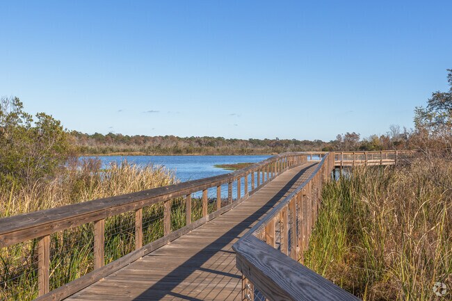 Walk along the wooden bridges to see waterfront views in Hanahan.