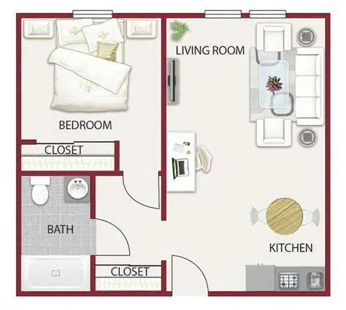 The Foothill - 1 bedroom - Hilltop Commons Senior Living