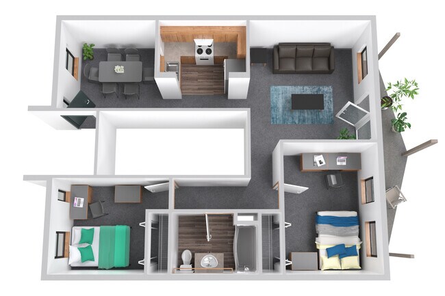 Piso de 2 habitaciones - Redstone Commons; Student Housing