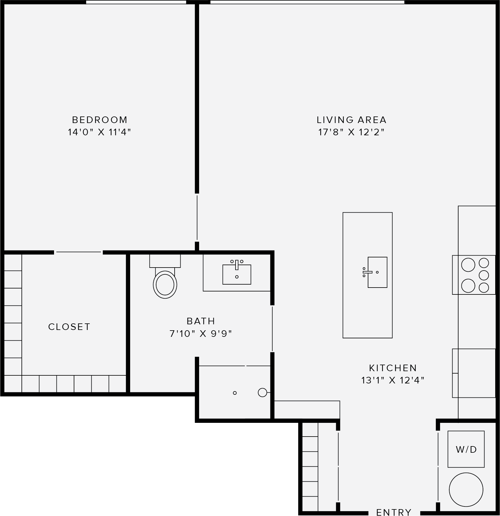 Quarter Phase II – 1 Bedroom 1BA