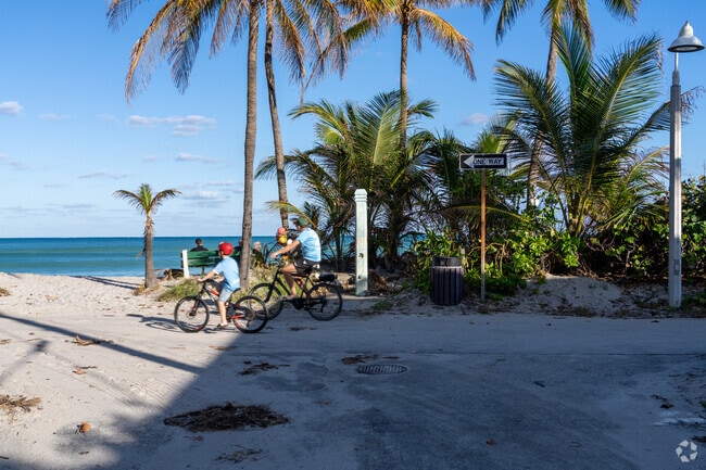 Hollywood residents often ride bicycles or jog in nearby Dania Beach.