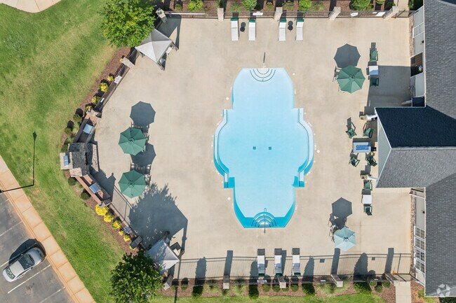 Piscina estilo resort con solárium. - Commons at Fort Mill