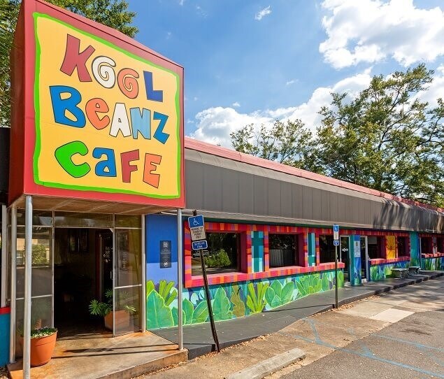 The fun and funky Kool Beanz Café is a neighborhood hotspot