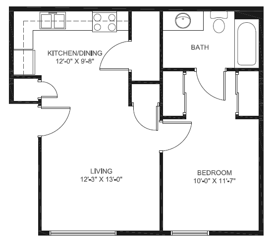 1HAB/1BA - Elm Creek Apartments