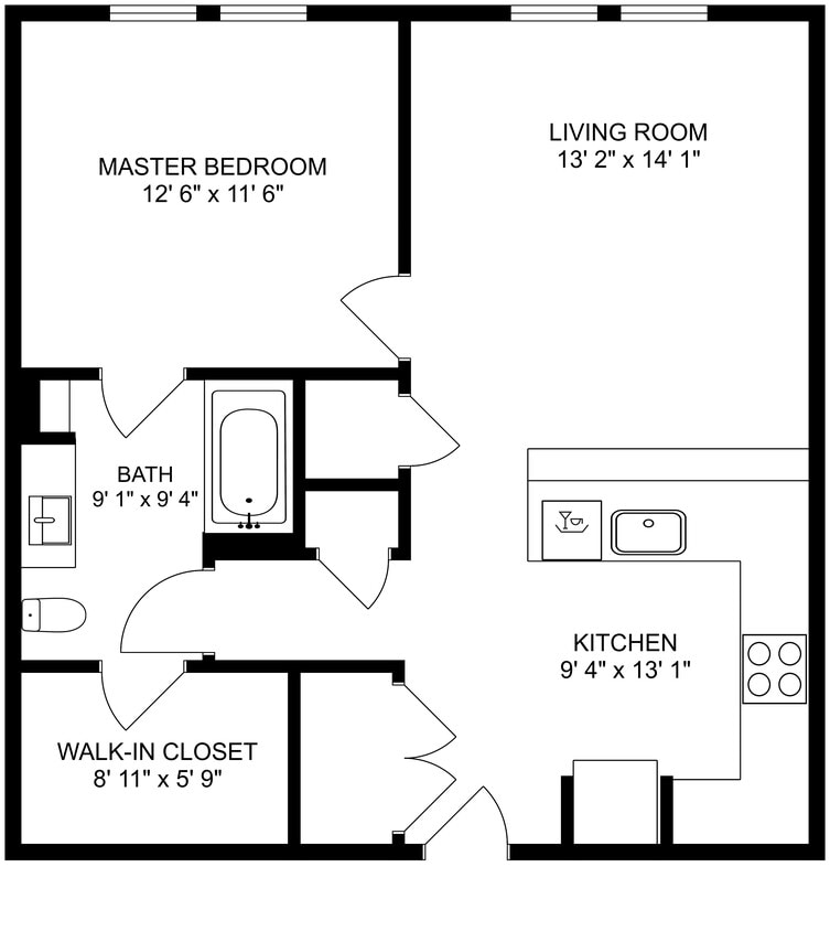 A1- 1 bedroom 1 Bath - Villages at Meadowbrook