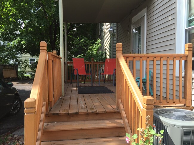 Back deck, with private entrance to apartment - 80 Manchester Place