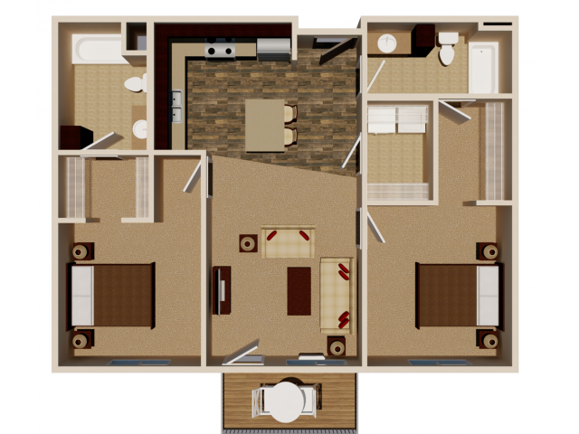 Plano de planta - Rivers Bend Apartment Homes