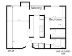 1BR 1BA - FLOOR PLAN A - 962 HILGARD