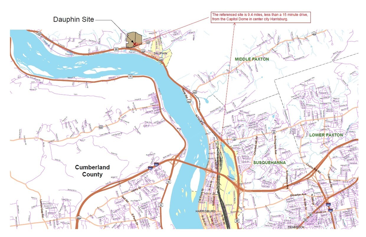 Location Map with Reference Note - River View at Middle Paxton