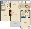 2 bed/2 bath - 966 sq ft