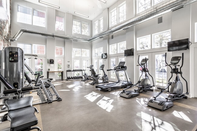 Indoor Fitness Center & Yoga Room - The Fort Apartments