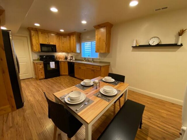 Dining table with 2 chairs & 2 benches - 2254 Rock Canyon Cir