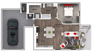 1 Bedroom, 1Bathroom 790 SQFT