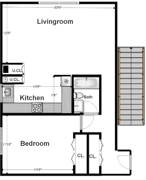 1BR/1BA - 107 E Curtis