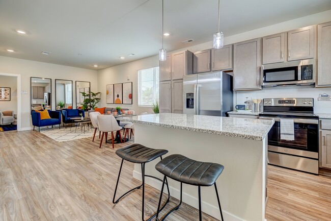 Kitchens Feature Custom Cabinetry and Stainless Steel Appliances - Canvas at Castle Rock