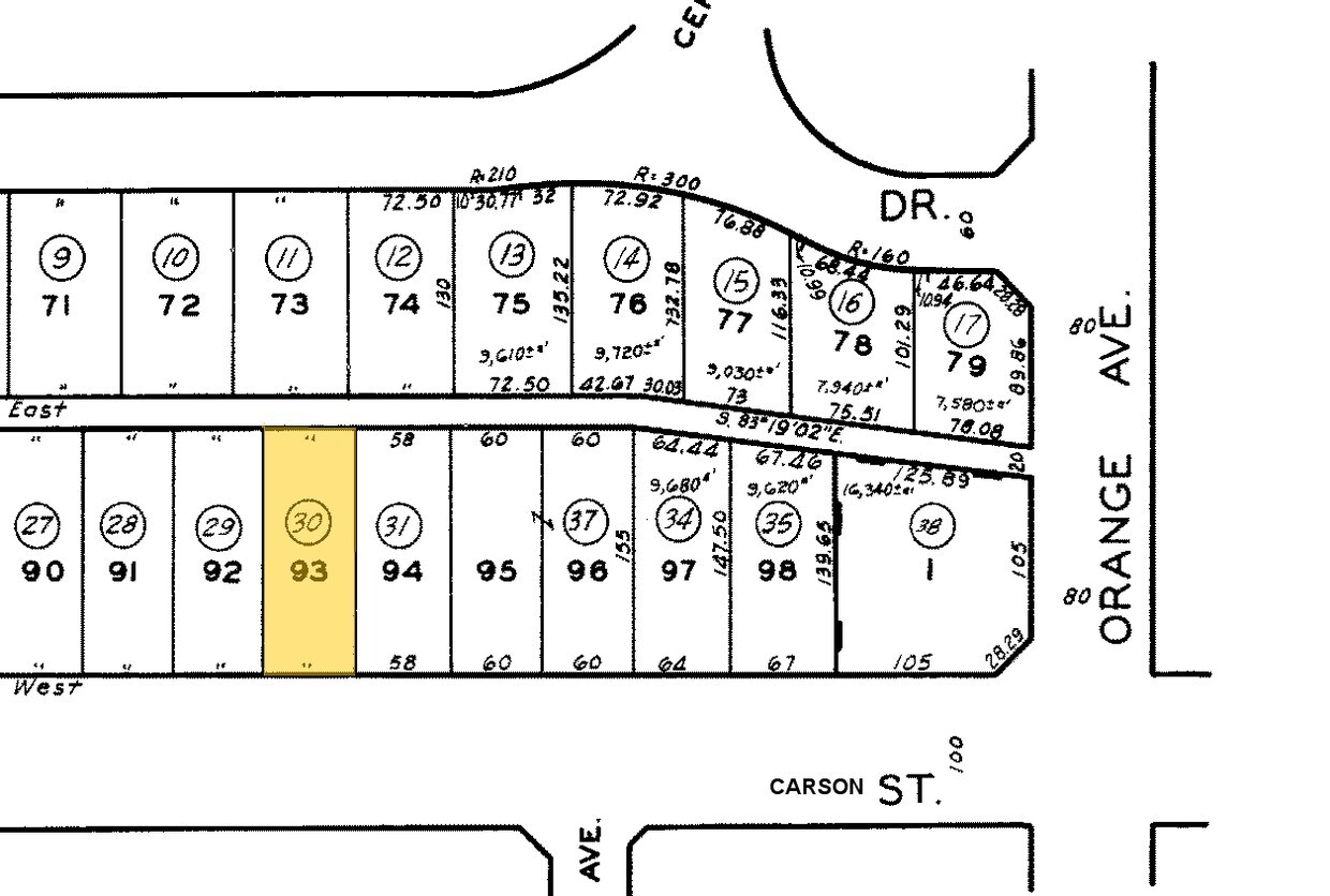 Mapa de la parcela - 1133-1141 E Carson St