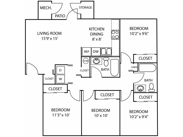 4BR/2BA - Lakeland Pointe Apartments