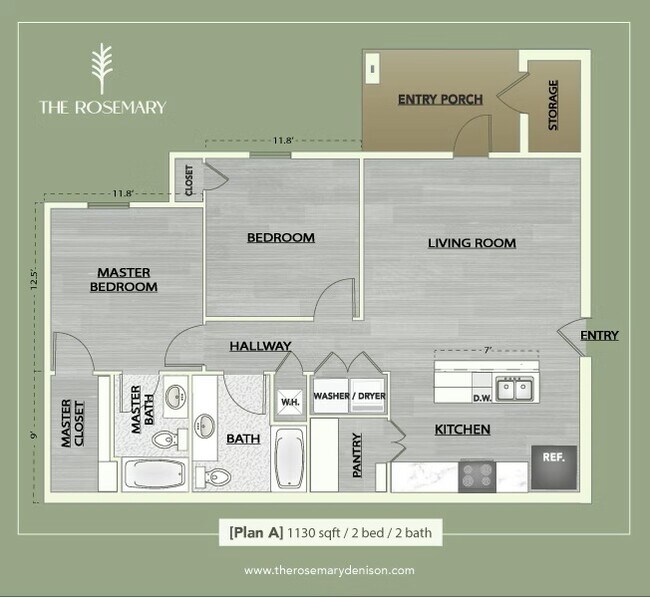 Plano de planta - The Rosemary Apartments