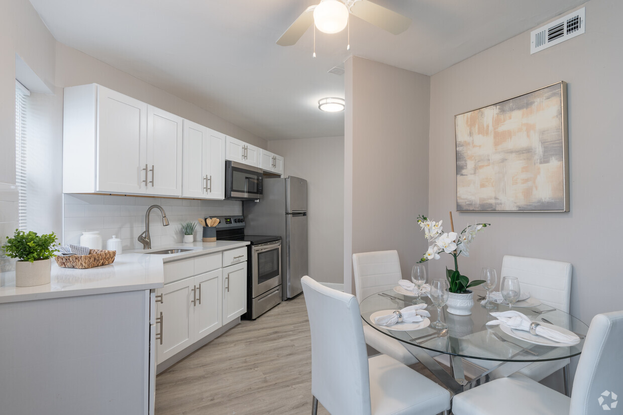 Kitchen and Dining Room - Tremont Apartments