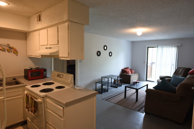 Kitchen Open to Living Area - Hampton Court Apartments