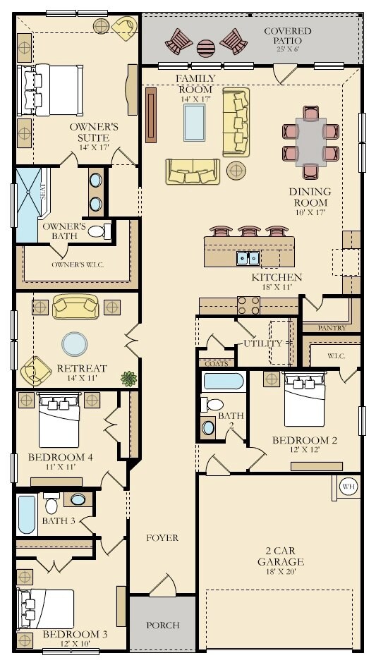 Distribución de la vivienda con muebles - 5443 Jasmine Spur