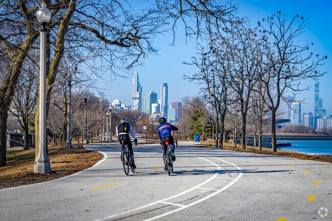 Bronzeville has several miles of bike trails available for cyclists to enjoy at Lake Shore.